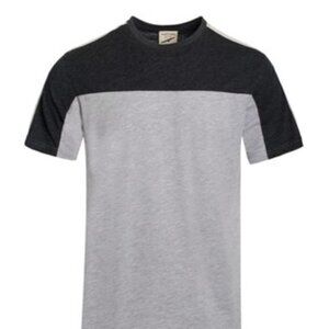 Men's Crew Neck Short Sleeve T-shirts Black and Gray Size Small